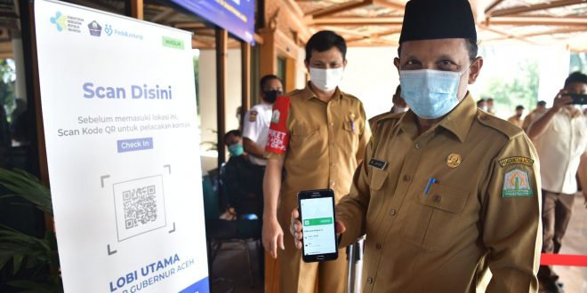 Aplikasi ‘PeduliLindungi’ Mulai Diterapkan di Kantor Gubernur